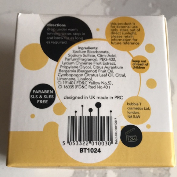 4/$20 Bubble T Lemongrass & Green Tea Bath Fizzer - Picture 6 of 7